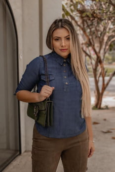 BATA JEANS ESCURA BOTÕES