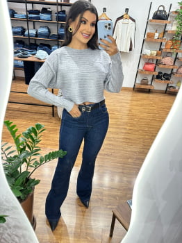 Calça Jeans Flare Escura