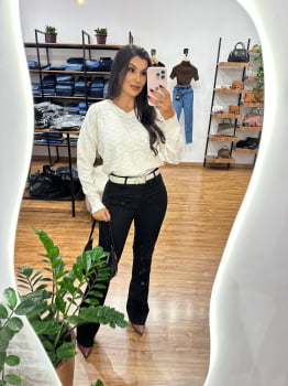 Calça Jeans Valentin Flare Preta 