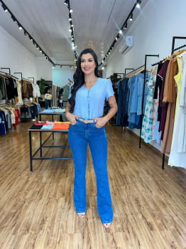 Calça Jeans Valentin Flare Bolso Faca